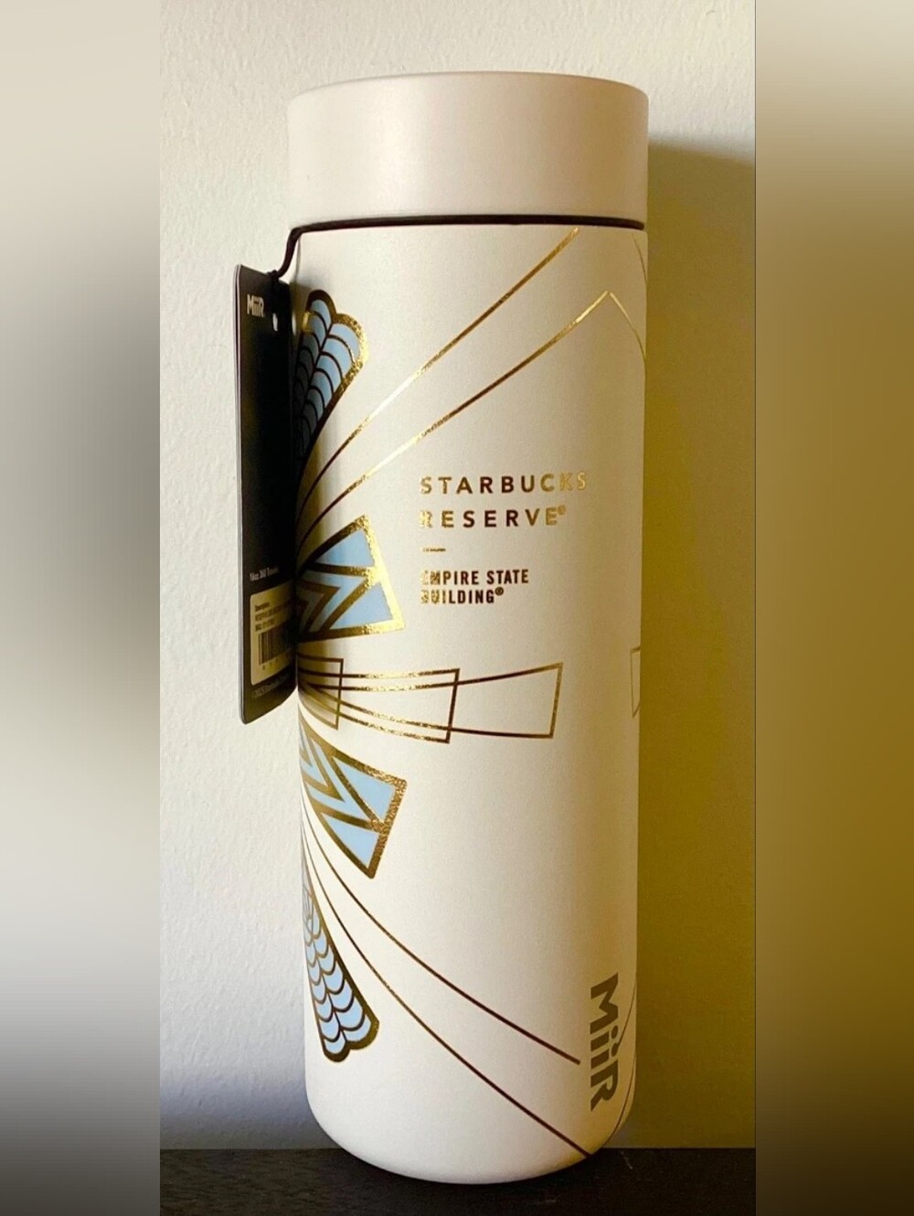 NWT Starbucks Reserve MiiR NYC Empire State Building Tumbler | 16oz | Cream Pink - Picture 3 of 6